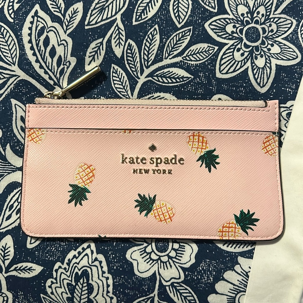 Kate Spade Pink Pineapple Key & Card Holder